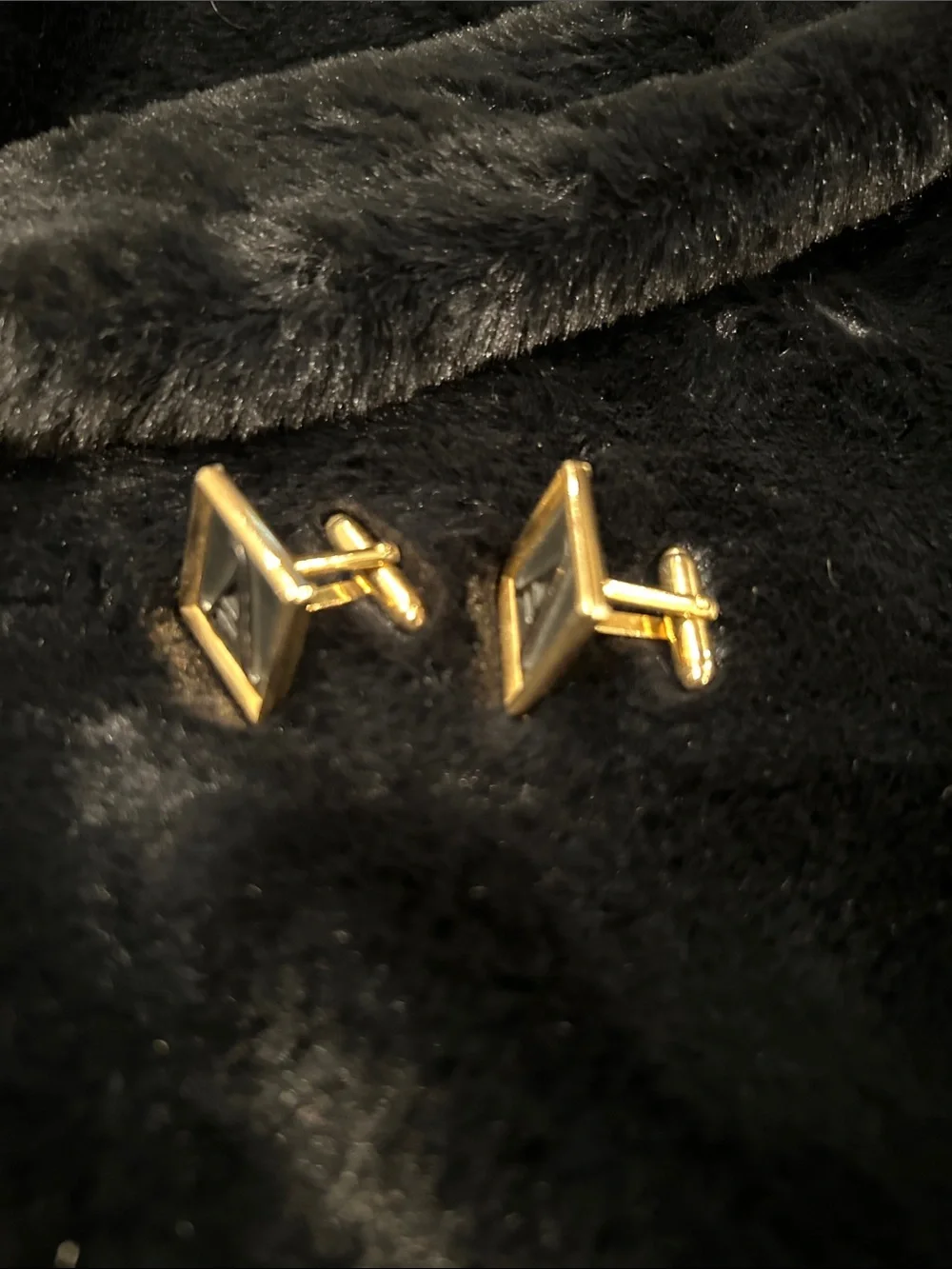 Monogram 'A' Square Gold Tone Cufflinks